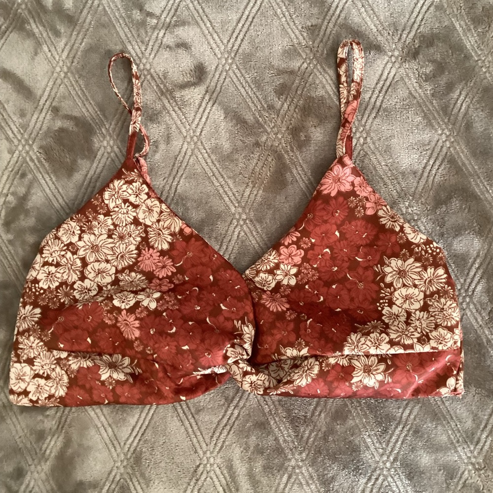 Red Floral Bralette Top